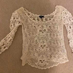 Crochet long sleeve skull top